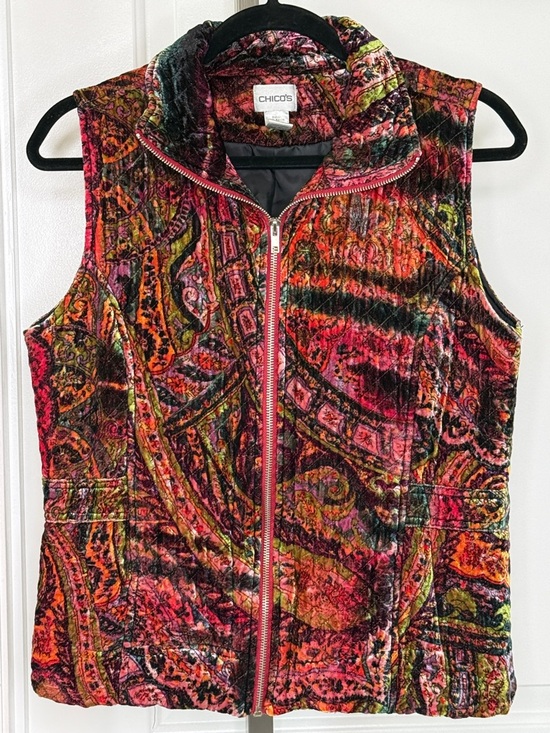 Chico's Jackets & Blazers - Chico’s Velvet Quilted Paisley Vest